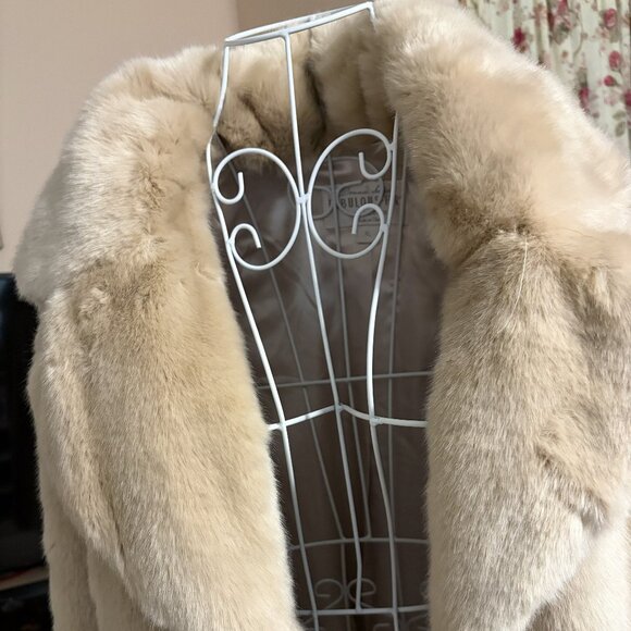 Donna Salyers Champagne Faux Fox Coat sz XL - Picture 5 of 16